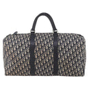 Christian Dior Trotter Canvas Boston Bag Navy Silver Auth BA10393-13