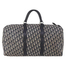 Christian Dior Trotter Canvas Boston Bag Navy Silver Auth BA10393-2