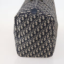 Christian Dior Trotter Canvas Boston Bag Navy Silver Auth BA10393-3