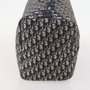 Christian Dior Trotter Canvas Boston Bag Navy Silver Auth BA10393-4