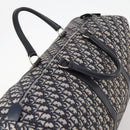 Christian Dior Trotter Canvas Boston Bag Navy Silver Auth BA10393-6