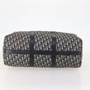 Christian Dior Trotter Canvas Boston Bag Navy Silver Auth BA10393-5