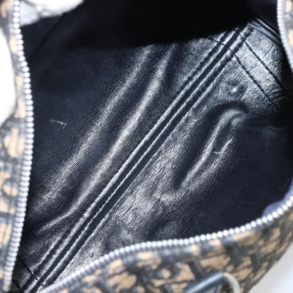 Christian Dior Trotter Canvas Hand Bag Navy Silver Auth BA10394