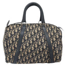 Christian Dior Trotter Canvas Hand Bag Navy Silver Auth BA10394-2