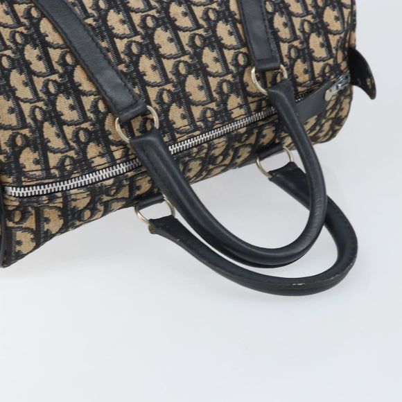 Christian Dior Trotter Canvas Hand Bag Navy Silver Auth BA10394