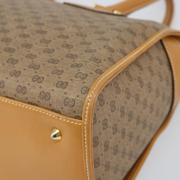 GUCCI Micro GG Supreme Hand Bag PVC Beige Gold 002 58 0219 Auth BA10396