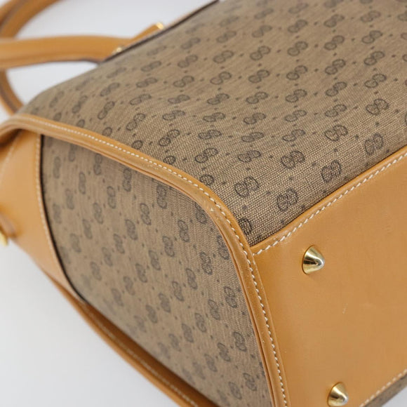 GUCCI Micro GG Supreme Hand Bag PVC Beige Gold 002 58 0219 Auth BA10396