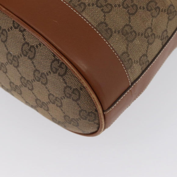 GUCCI GG Canvas Shoulder Bag Beige Gold Auth BA10397