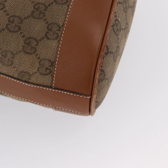 GUCCI GG Canvas Shoulder Bag Beige Gold Auth BA10397