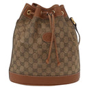 GUCCI GG Canvas Shoulder Bag Beige Gold Auth BA10397-2