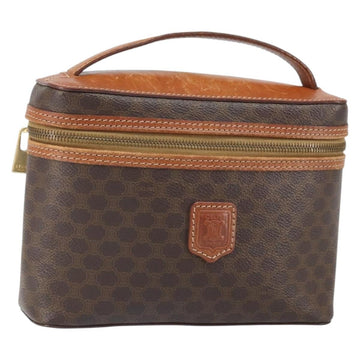 CELINE Macadam Canvas Hand Bag PVC Leather Brown Gold Auth BA10398