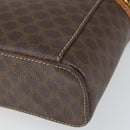 CELINE Macadam Canvas Hand Bag PVC Leather Brown Gold Auth BA10398-16