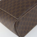 CELINE Macadam Canvas Hand Bag PVC Leather Brown Gold Auth BA10398-17
