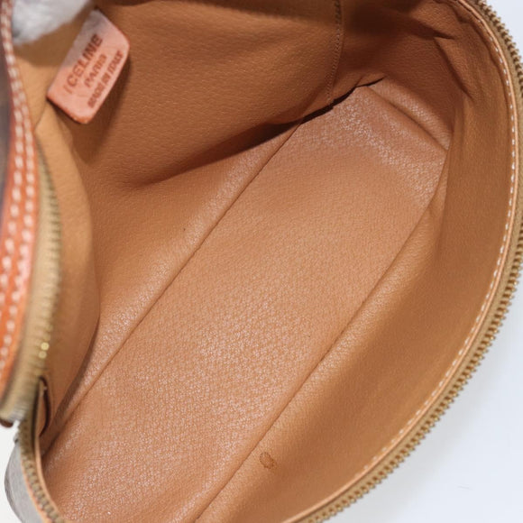 CELINE Macadam Canvas Hand Bag PVC Leather Brown Gold Auth BA10398