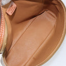 CELINE Macadam Canvas Hand Bag PVC Leather Brown Gold Auth BA10398-11