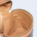 CELINE Macadam Canvas Hand Bag PVC Leather Brown Gold Auth BA10398-20