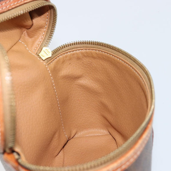 CELINE Macadam Canvas Hand Bag PVC Leather Brown Gold Auth BA10398