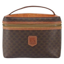 CELINE Macadam Canvas Hand Bag PVC Leather Brown Gold Auth BA10398-13