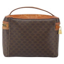 CELINE Macadam Canvas Hand Bag PVC Leather Brown Gold Auth BA10398-2