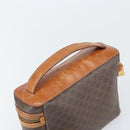 CELINE Macadam Canvas Hand Bag PVC Leather Brown Gold Auth BA10398-6