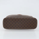 CELINE Macadam Canvas Hand Bag PVC Leather Brown Gold Auth BA10398-5