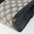GUCCI GG Supreme Sherry Line Clutch Bag PVC Navy Gold 010 378 Auth BA10399-15