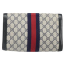 GUCCI GG Supreme Sherry Line Clutch Bag PVC Navy Gold 010 378 Auth BA10399-2