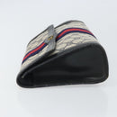GUCCI GG Supreme Sherry Line Clutch Bag PVC Navy Gold 010 378 Auth BA10399-4