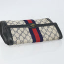 GUCCI GG Supreme Sherry Line Clutch Bag PVC Navy Gold 010 378 Auth BA10399-5