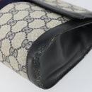 GUCCI GG Supreme Sherry Line Clutch Bag PVC Navy Gold 010 378 Auth BA10399-7