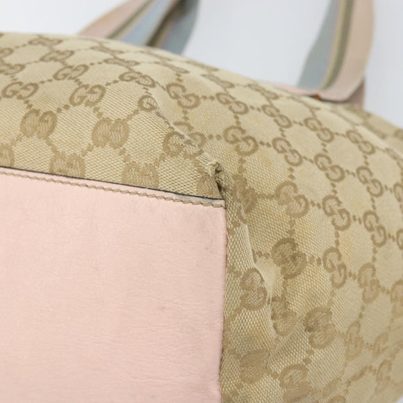 GUCCI GG Canvas Sherry Line Hand Bag Beige Gold 131230 Auth BA10400