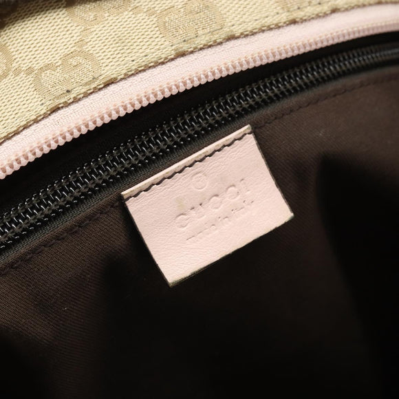 GUCCI GG Canvas Sherry Line Hand Bag Beige Gold 131230 Auth BA10400
