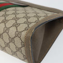 GUCCI GG Supreme Web Sherry Line Clutch Bag PVC Beige Red 89 01 002 Auth BA10401-10