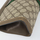 GUCCI GG Supreme Web Sherry Line Clutch Bag PVC Beige Red 89 01 002 Auth BA10401-11