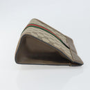 GUCCI GG Supreme Web Sherry Line Clutch Bag PVC Beige Red 89 01 002 Auth BA10401-4