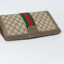 GUCCI GG Supreme Web Sherry Line Clutch Bag PVC Beige Red 89 01 002 Auth BA10401-6