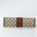 GUCCI GG Supreme Web Sherry Line Clutch Bag PVC Beige Red 89 01 002 Auth BA10401-7