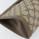GUCCI GG Supreme Web Sherry Line Clutch Bag PVC Beige Red 89 01 002 Auth BA10401-9