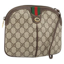 GUCCI GG Supreme Web Sherry Line Bag PVC Beige Gold 904 02 047 Auth BA10402-1