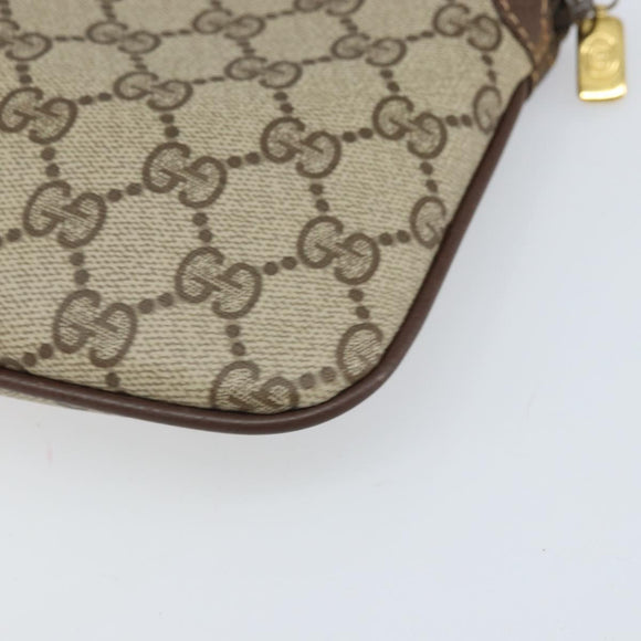 GUCCI GG Supreme Web Sherry Line Bag PVC Beige Gold 904 02 047 Auth BA10402