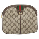 GUCCI GG Supreme Web Sherry Line Bag PVC Beige Gold 904 02 047 Auth BA10402-13