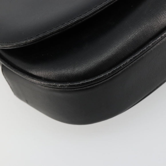 GUCCI Shoulder Bag Leather Gold Black Auth BA10403