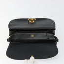 GUCCI Shoulder Bag Leather Gold Black Auth BA10403-19
