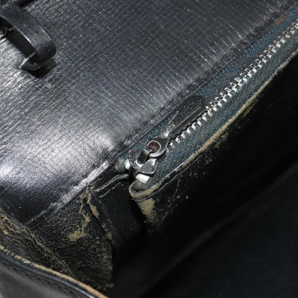 GUCCI Shoulder Bag Leather Gold Black Auth BA10403