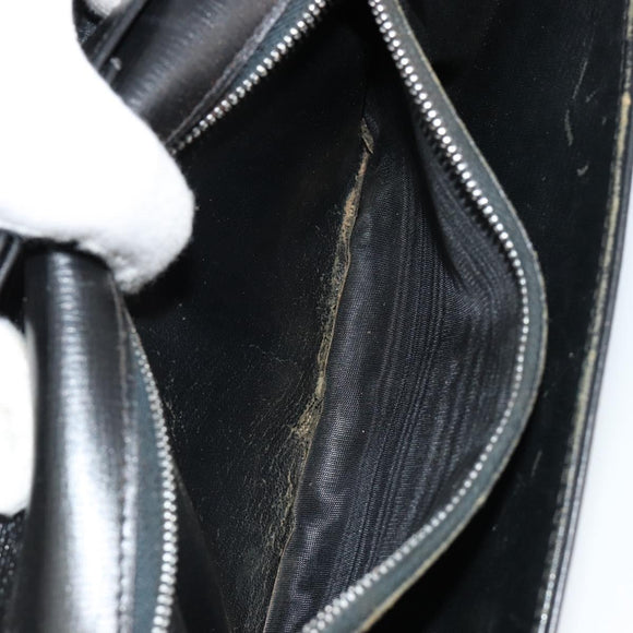 GUCCI Shoulder Bag Leather Gold Black Auth BA10403
