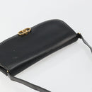GUCCI Shoulder Bag Leather Gold Black Auth BA10403-6