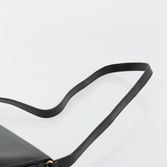 GUCCI Shoulder Bag Leather Gold Black Auth BA10403