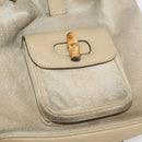 GUCCI Bamboo Backpack Suede Leather Black Gold 003 2058 0030 Auth BA10404-26