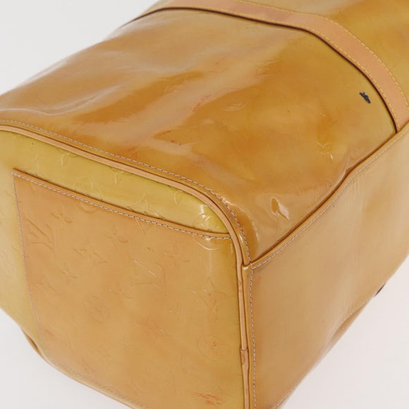 LOUIS VUITTON Monogram Vernis Mercer Boston Bag Beige M91000 LV Auth BA10406