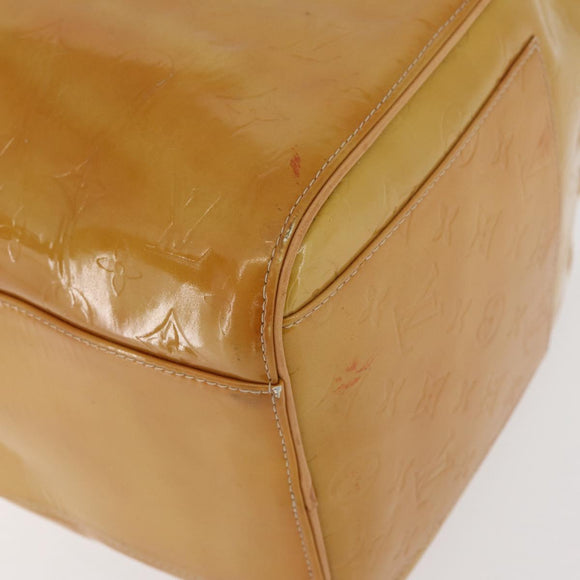 LOUIS VUITTON Monogram Vernis Mercer Boston Bag Beige M91000 LV Auth BA10406